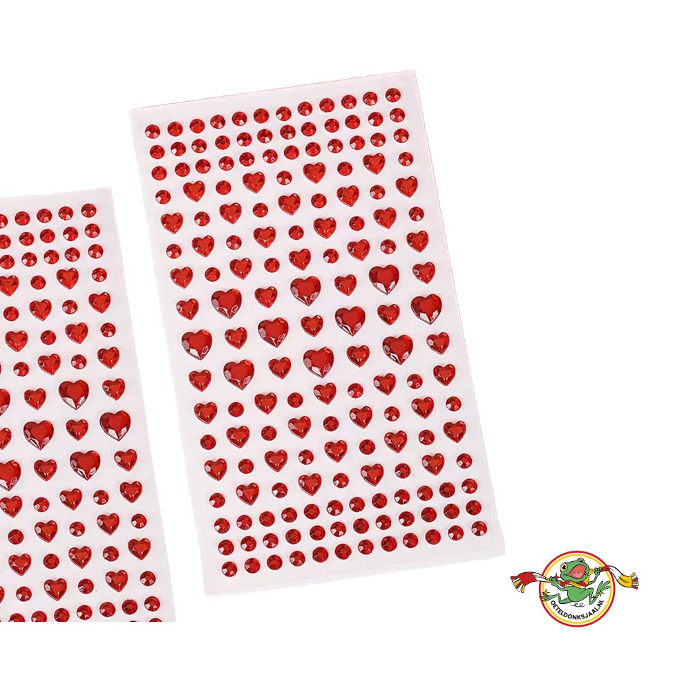 Oeteldonk-Gezicht-stickers 3D-strass-hart-rood-den-bosch