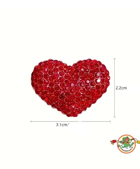 Oeteldonk Hart Broche Glitter Rood met lintje