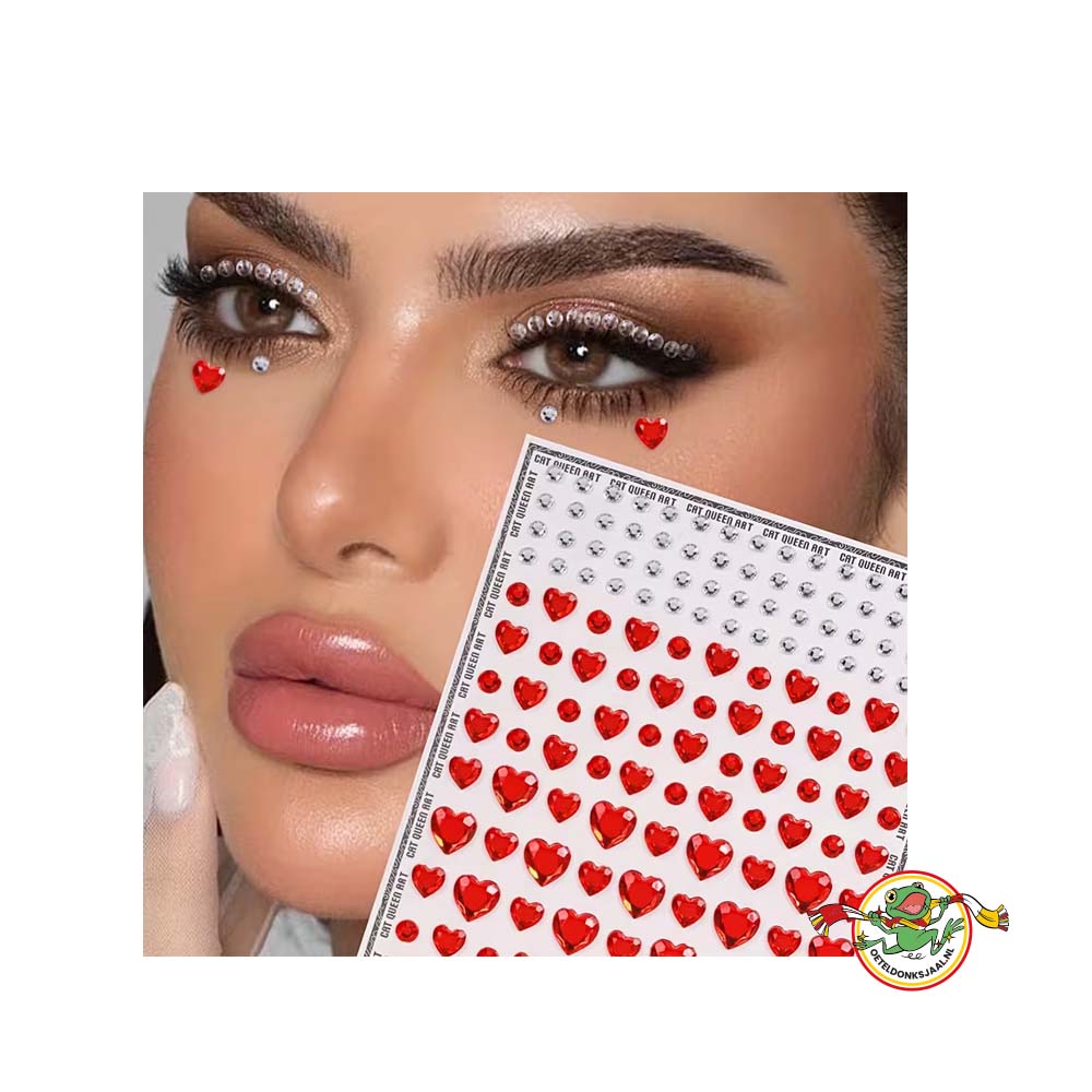 Oeteldonk-gezicht-stickers-3D- hart-rood-met-rhinestones-carnaval