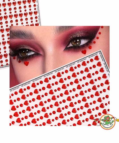 Alternative view of Oeteldonk Gezicht Stickers hart rood – 240 stuks