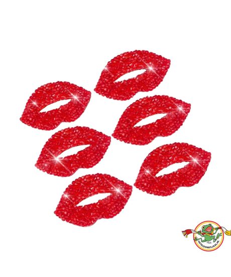 Oeteldonk Glitter Embleem rhinestone lippen